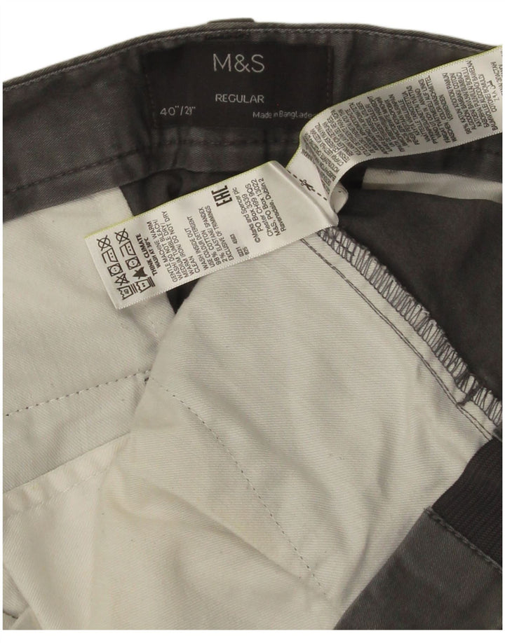 Marks & Spencer Pantalon Chino Regular Homme W40 L29 Gris Coton