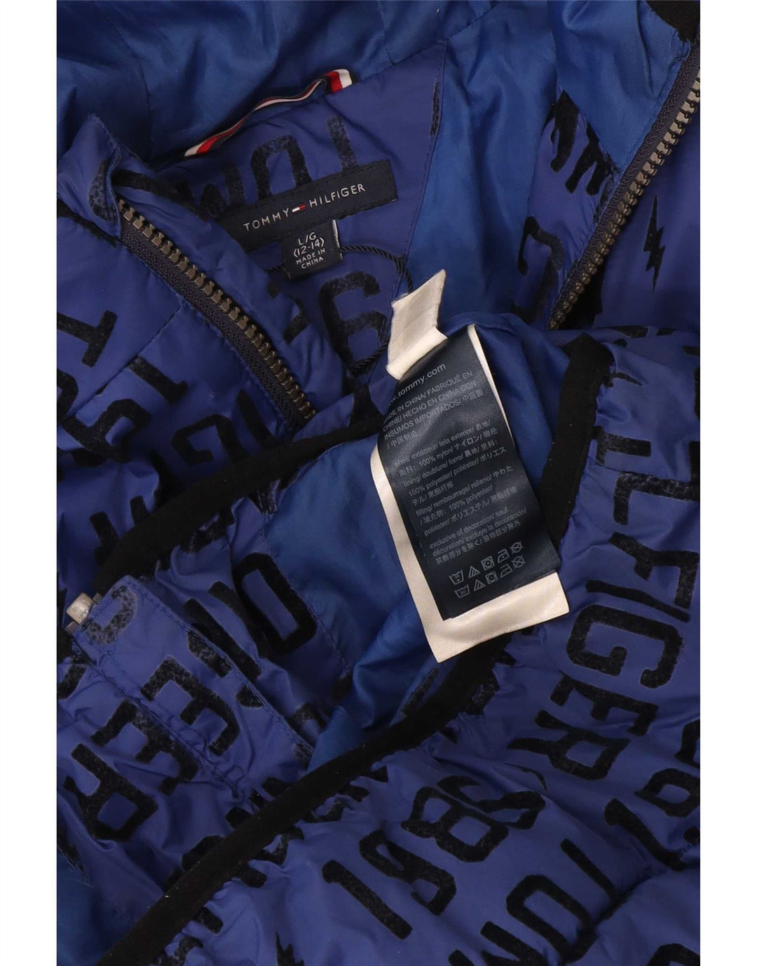 Tommy Hilfiger Veste matelassée graphique pour garçon 12-13 ans Grand Bleu