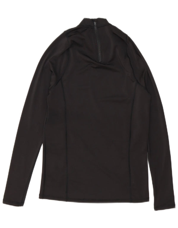 Mistral Mens Graphic Zip Neck Pull Survêtement Top Petit Noir Polyester