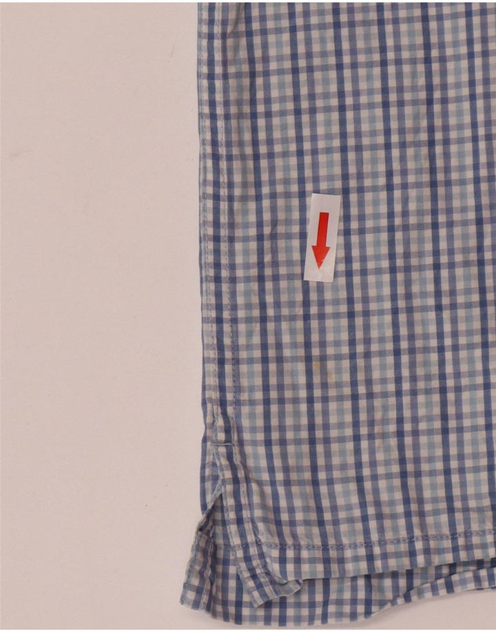 Izod Chemise à Manches Courtes Homme XL Bleu Carreaux Coton