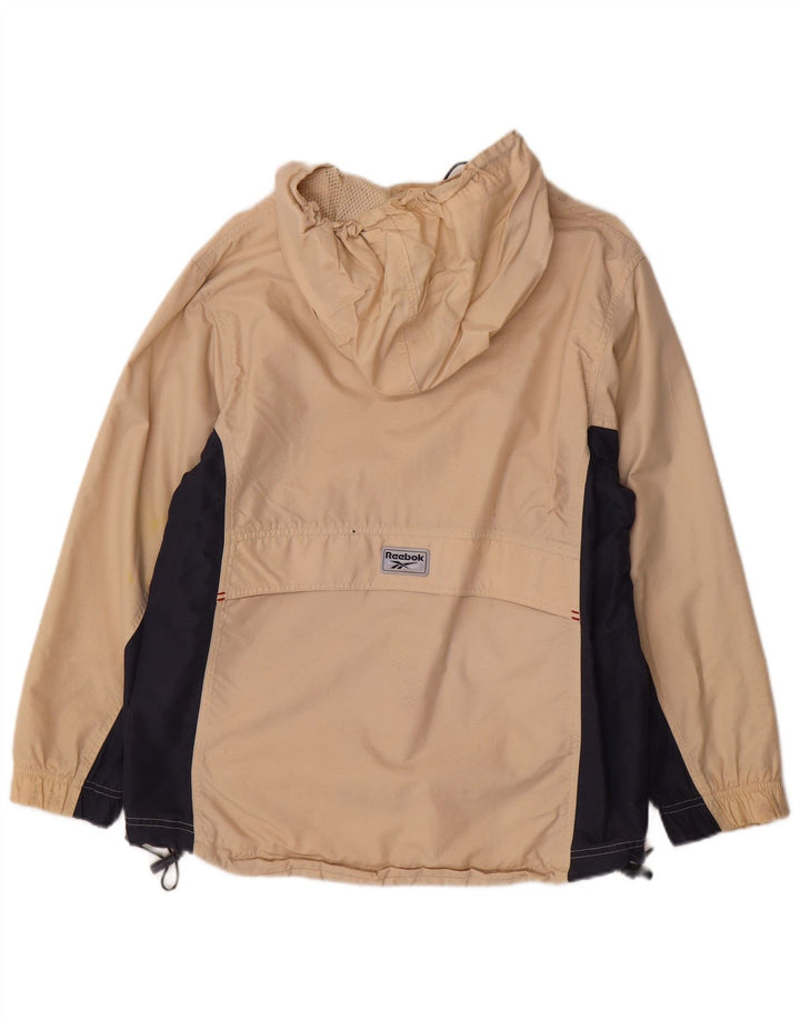 Reebok Veste de pluie à capuche pour femme UK 12 Beige moyen Colourblock
