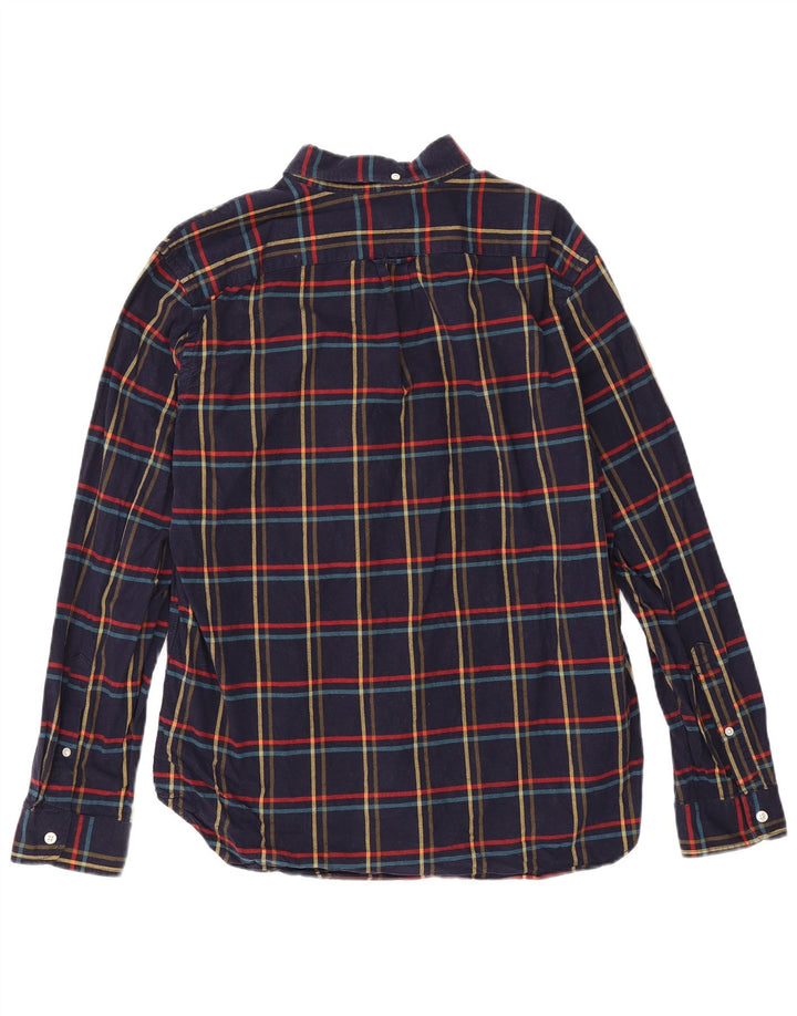 J. Crew Chemise en flanelle pour homme en coton à carreaux bleu marine