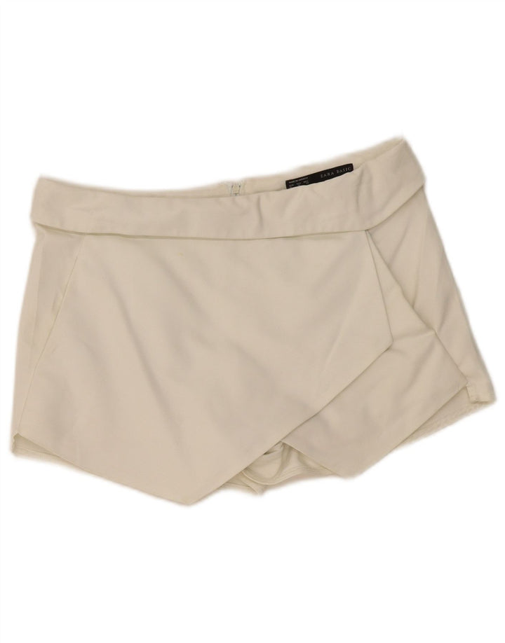 ZARA Femme Jupe-short UK 12 Medium Blanc