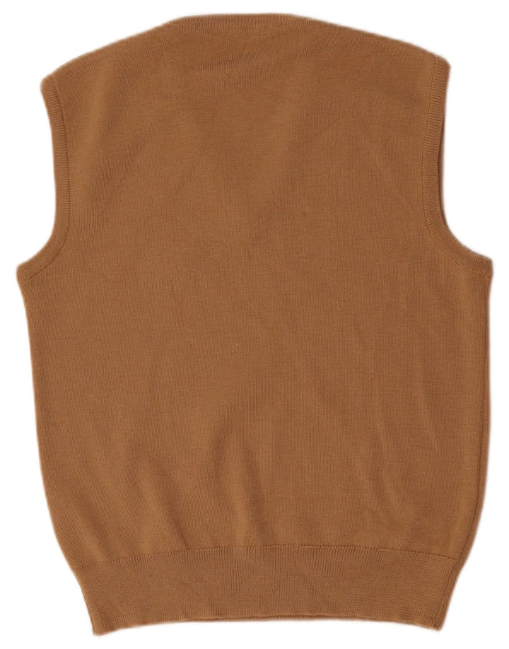 vintage Mens Vest Débardeur IT 48 Laine Beige Moyen