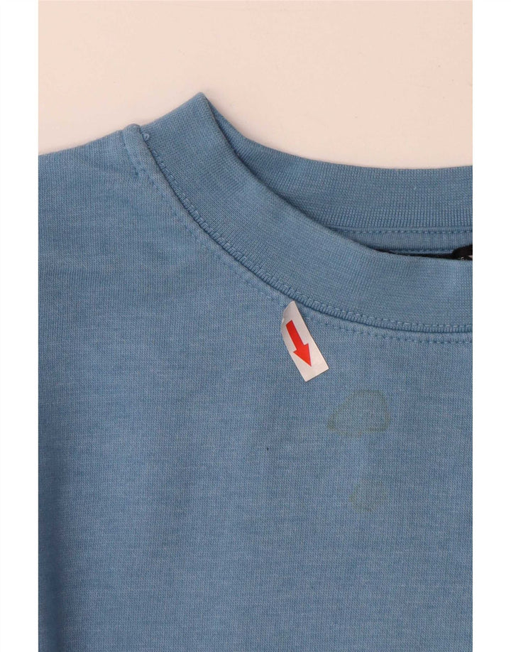 Zara Womens Crop Sweatshirt Jumper UK 10 Petit Bleu Polyester
