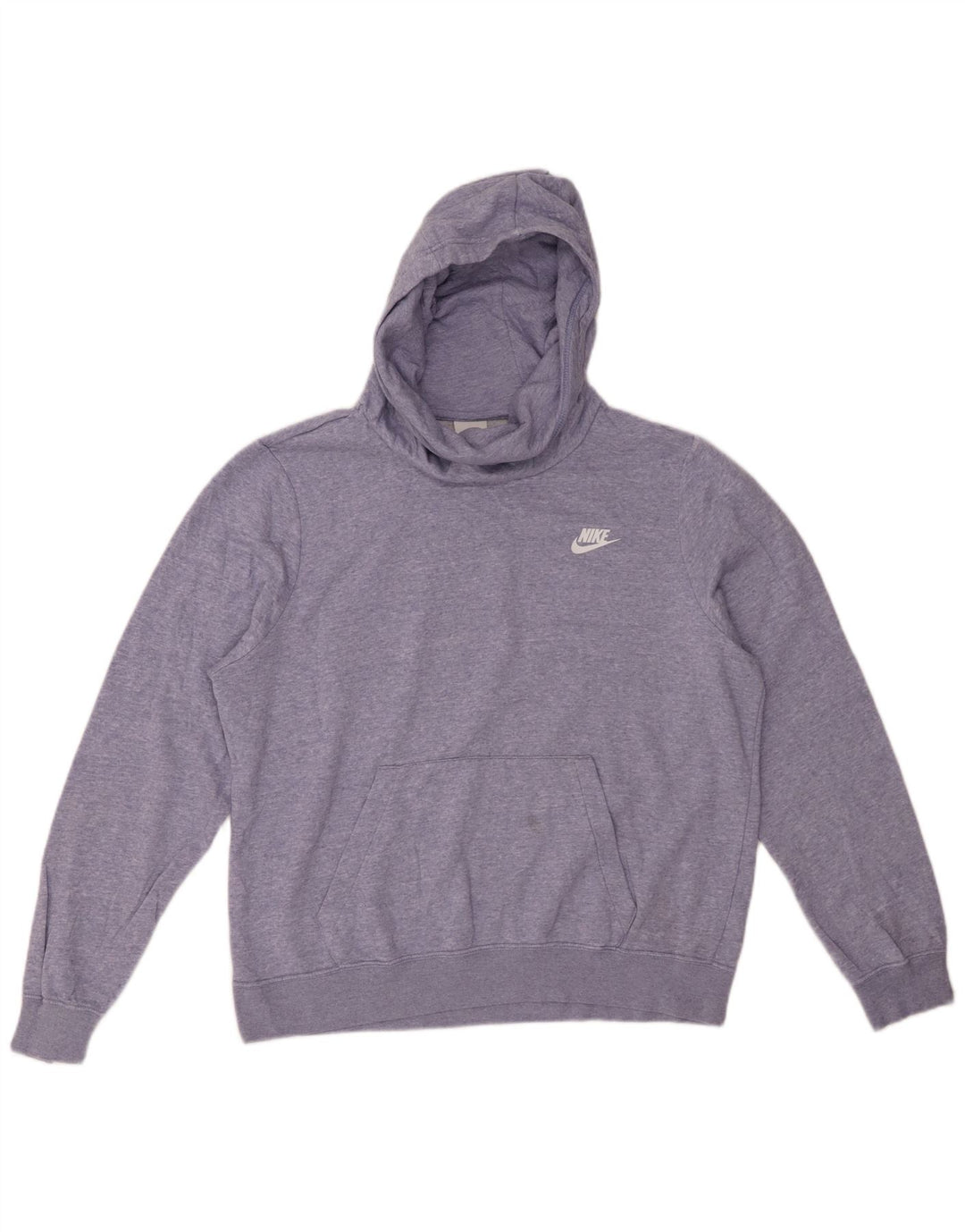 NIKE Pull à capuche surdimensionné pour femme UK 16 Grand coton moucheté violet