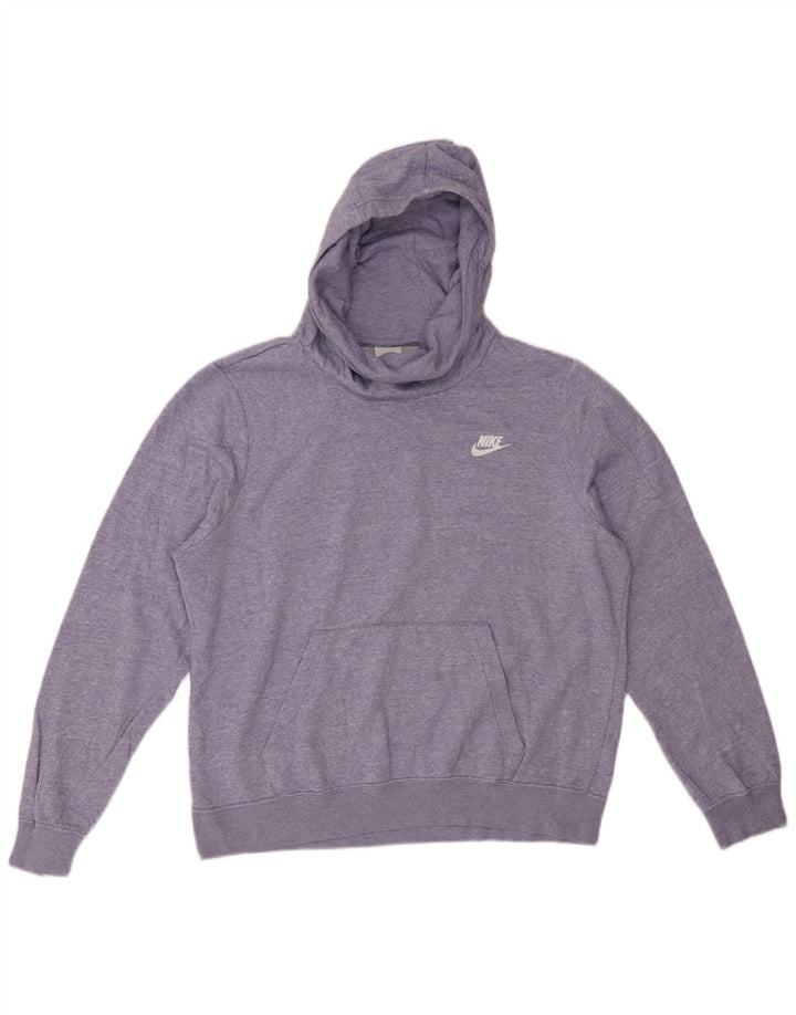 NIKE Pull à capuche surdimensionné pour femme UK 16 Grand coton moucheté violet