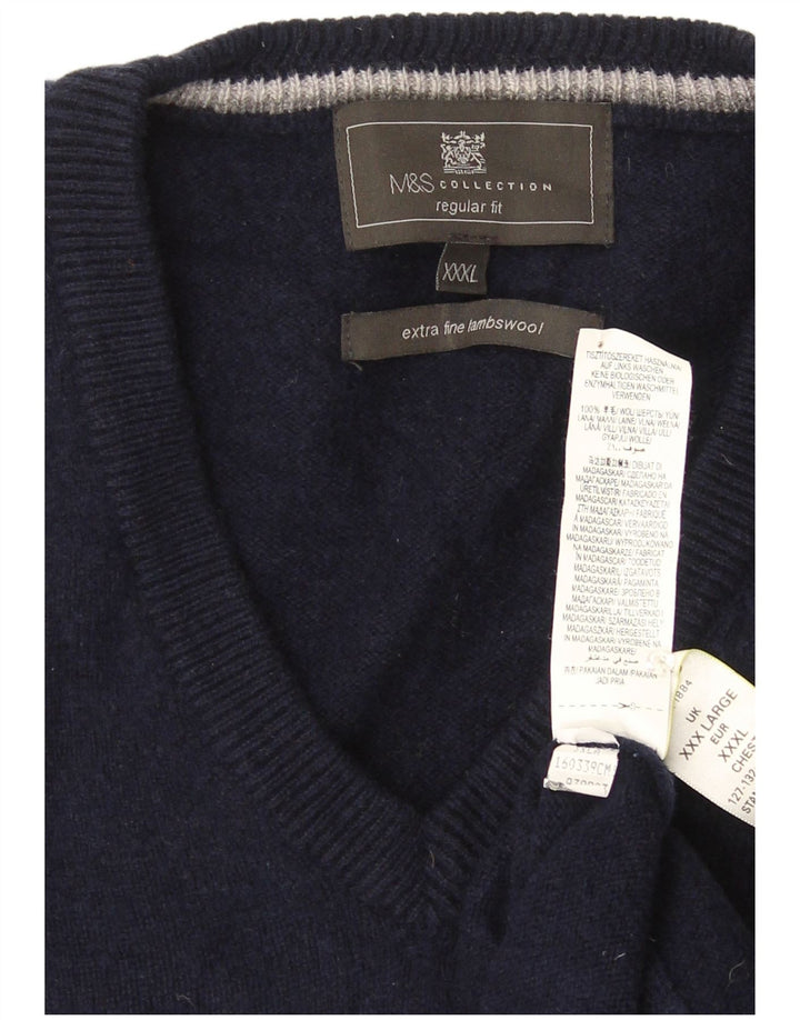 Marks & Spencer Débardeur pour homme en laine bleu marine 2XL