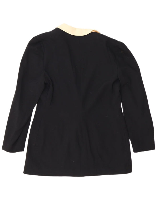 Gai Mattiolo Womens 1 Button Blazer Jacket UK 14 Medium Black Colourblock