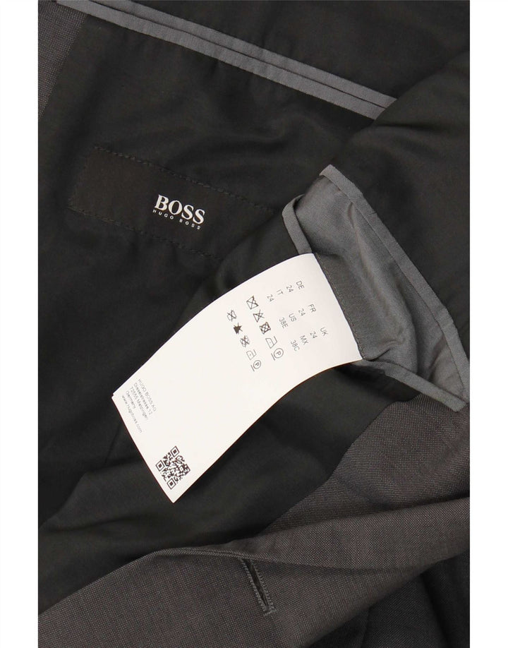Hugo Boss Veste blazer à 2 boutons pour homme UK 36 Petite laine vierge grise