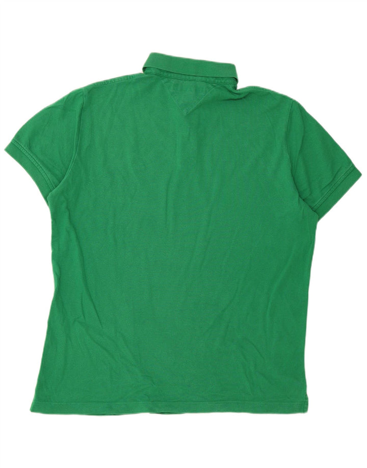 TOMMY HILFIGER Polo Custom Fit Homme Vert Moyen