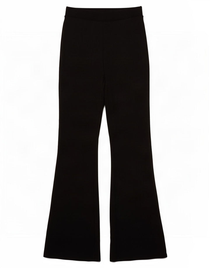 Zara Pantalon de survêtement évasé pour femme UK 12 Medium Noir Polyester