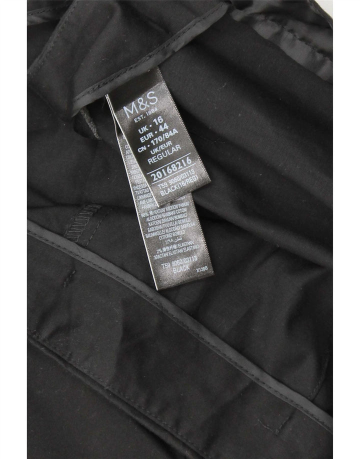 Marks & Spencer Pantalon capri régulier pour femme UK 16 Large W34 L21 Noir