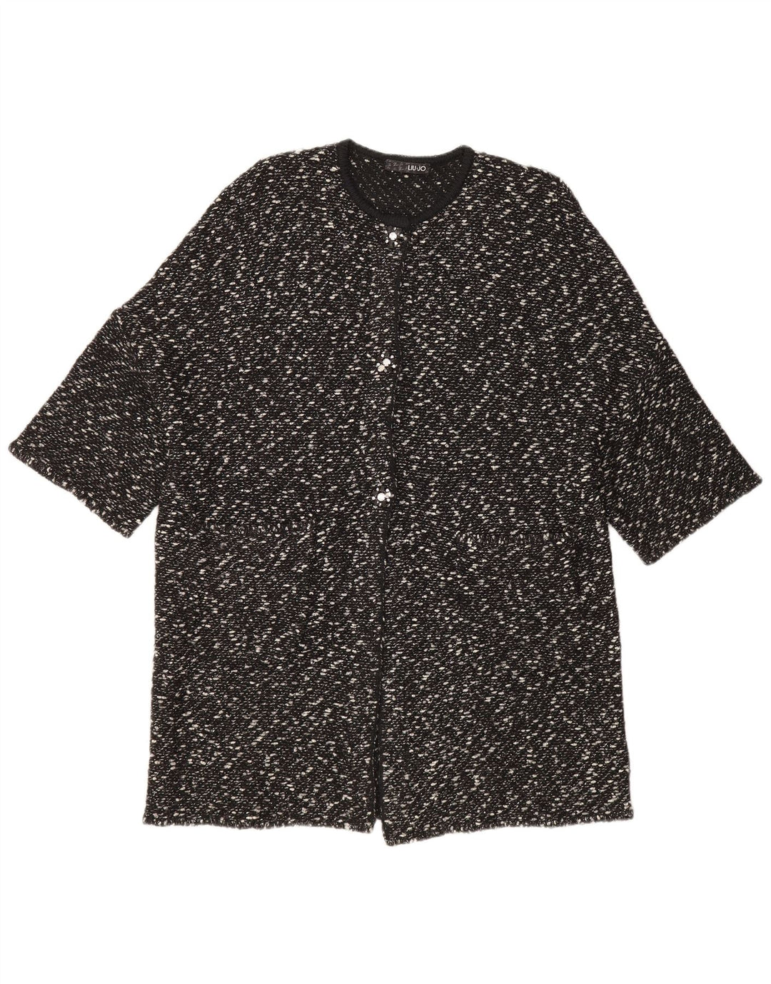 Liu Jo Cardigan long à manches courtes pour femme IT 44 Noir moyen