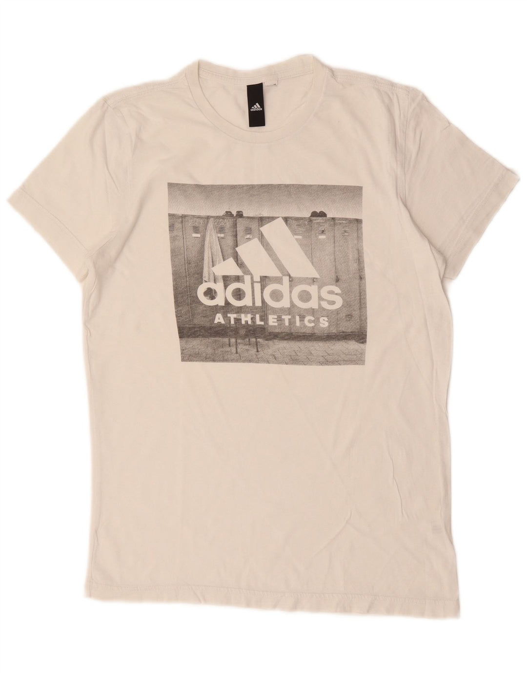 Adidas T-shirt graphique pour hommes, petit haut en coton blanc