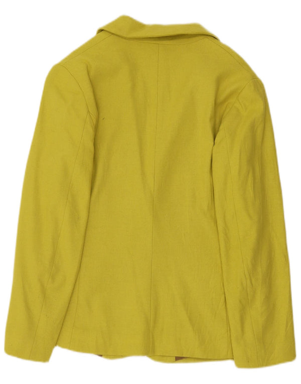 Niu Veste blazer 1 bouton pour femme UK 44 Jaune moyen Polyester