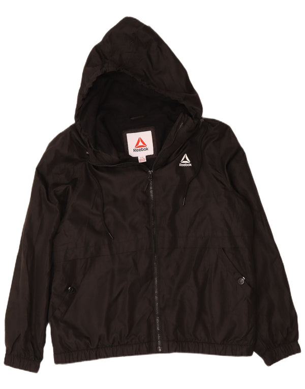 Reebok Veste bomber à capuche pour homme UK 40 Large Noir Polyester