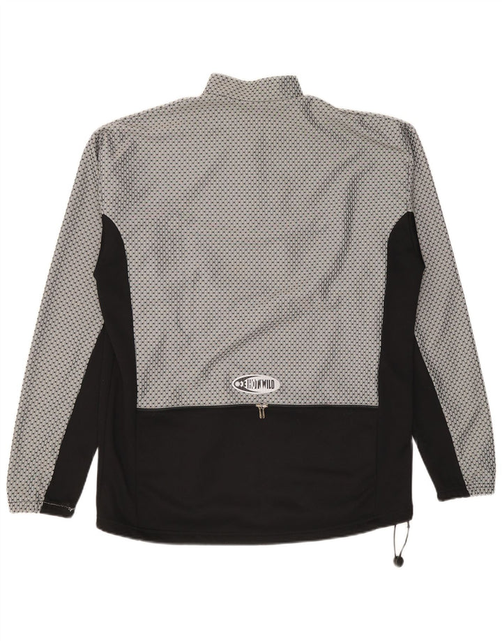 Vintage Mens Graphic Pull Survêtement Top IT 50 Gris Moyen Colourblock