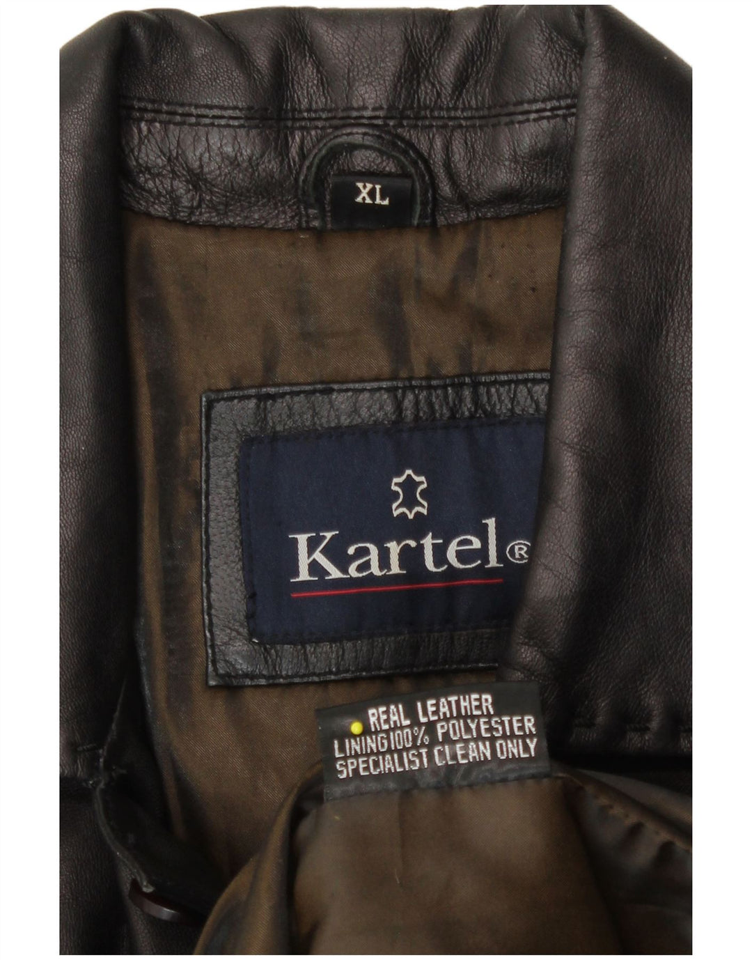 Kartel Veste en cuir pour homme UK 42 XL Cuir noir
