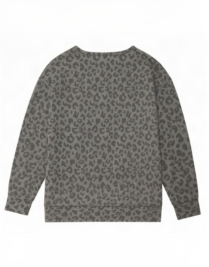 John Lewis Sweat-shirt pour femme UK 44 Gris moyen imprimé animal