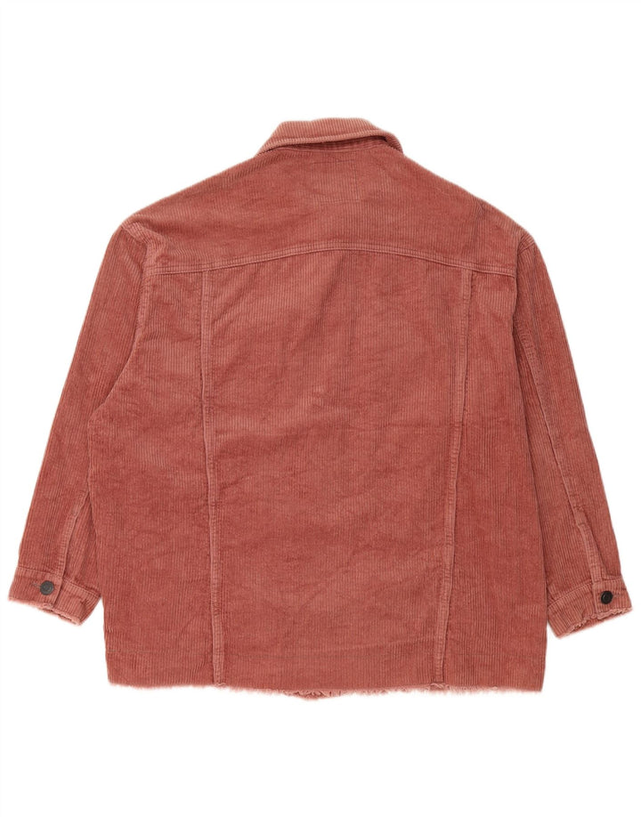 Zara Veste surdimensionnée en velours côtelé pour femme UK 10 Petit coton rose