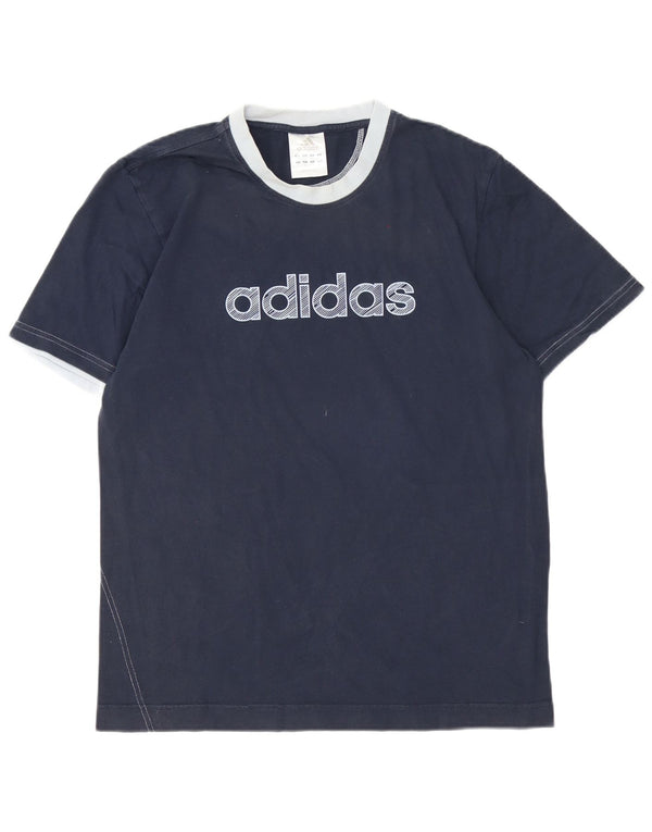 Adidas T-Shirt Graphique Homme Bleu Marine Moyen Coton