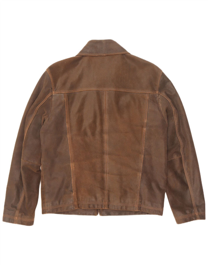 S.Oliver Veste en cuir pour homme UK 38 Marron moyen