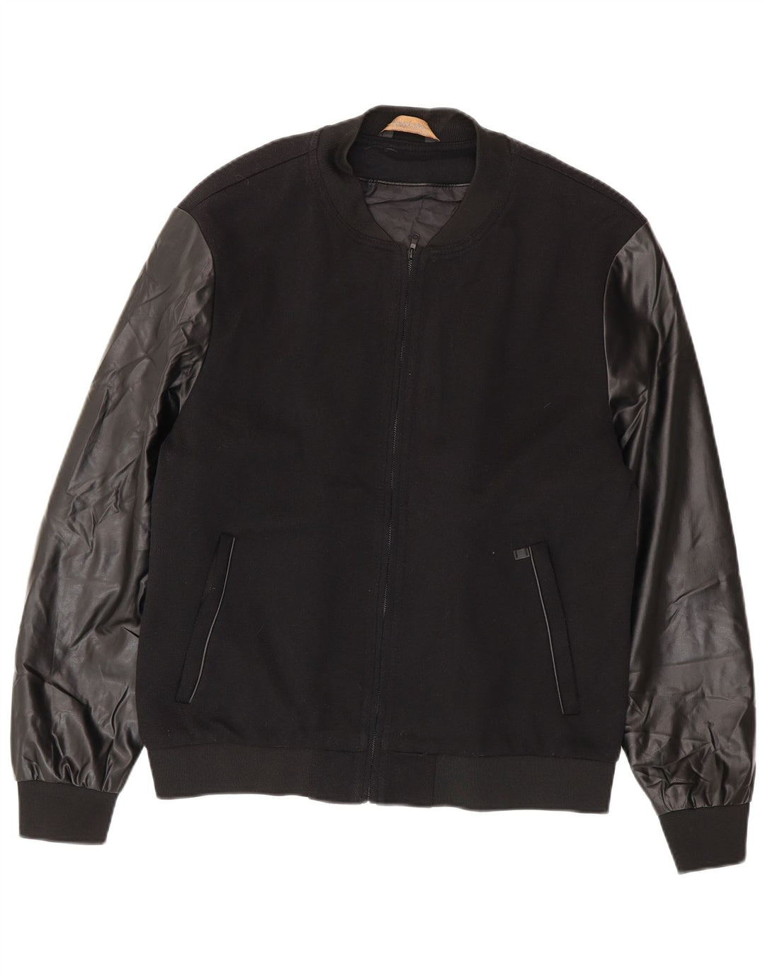 Zara Veste Bomber Homme UK 42 XL Noir Polyester