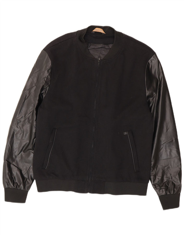 Zara Veste Bomber Homme UK 42 XL Noir Polyester