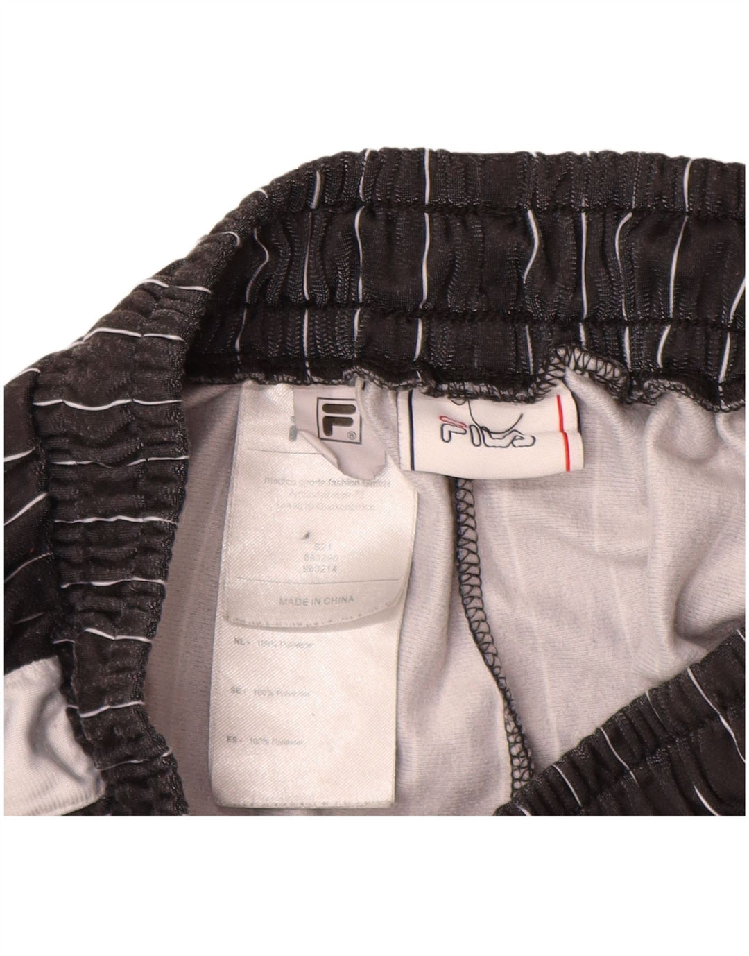 Fila Pantalon de survêtement pour femme UK 10/12 Polyester à fines rayures noires moyennes
