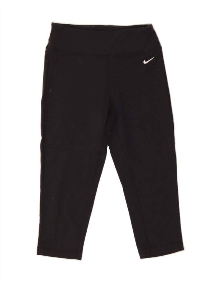 NIKE Womens Capri Leggings UK 10 Small Black Nylon Vintage Nike and Second-Hand Nike from Messina Hembry 