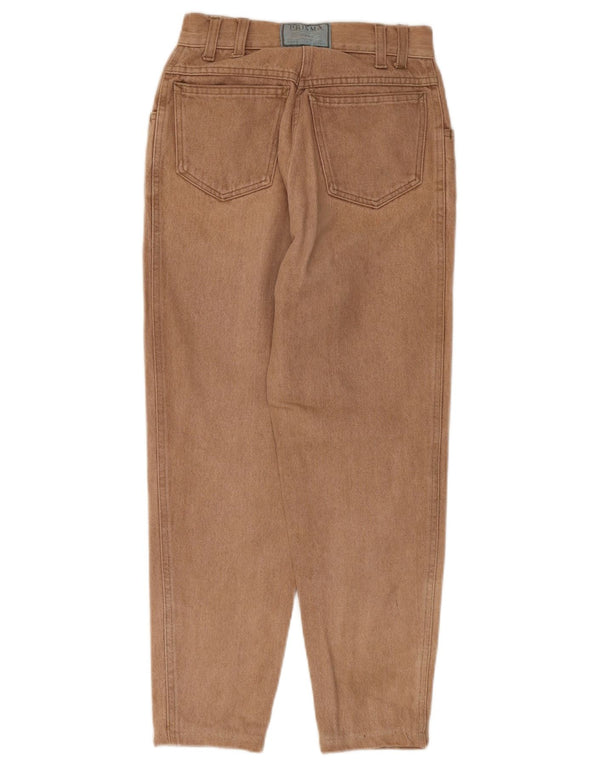 Prisma Womens Crop High Waist Tapered Jeans UK 10 Small W24 L24 Brown
