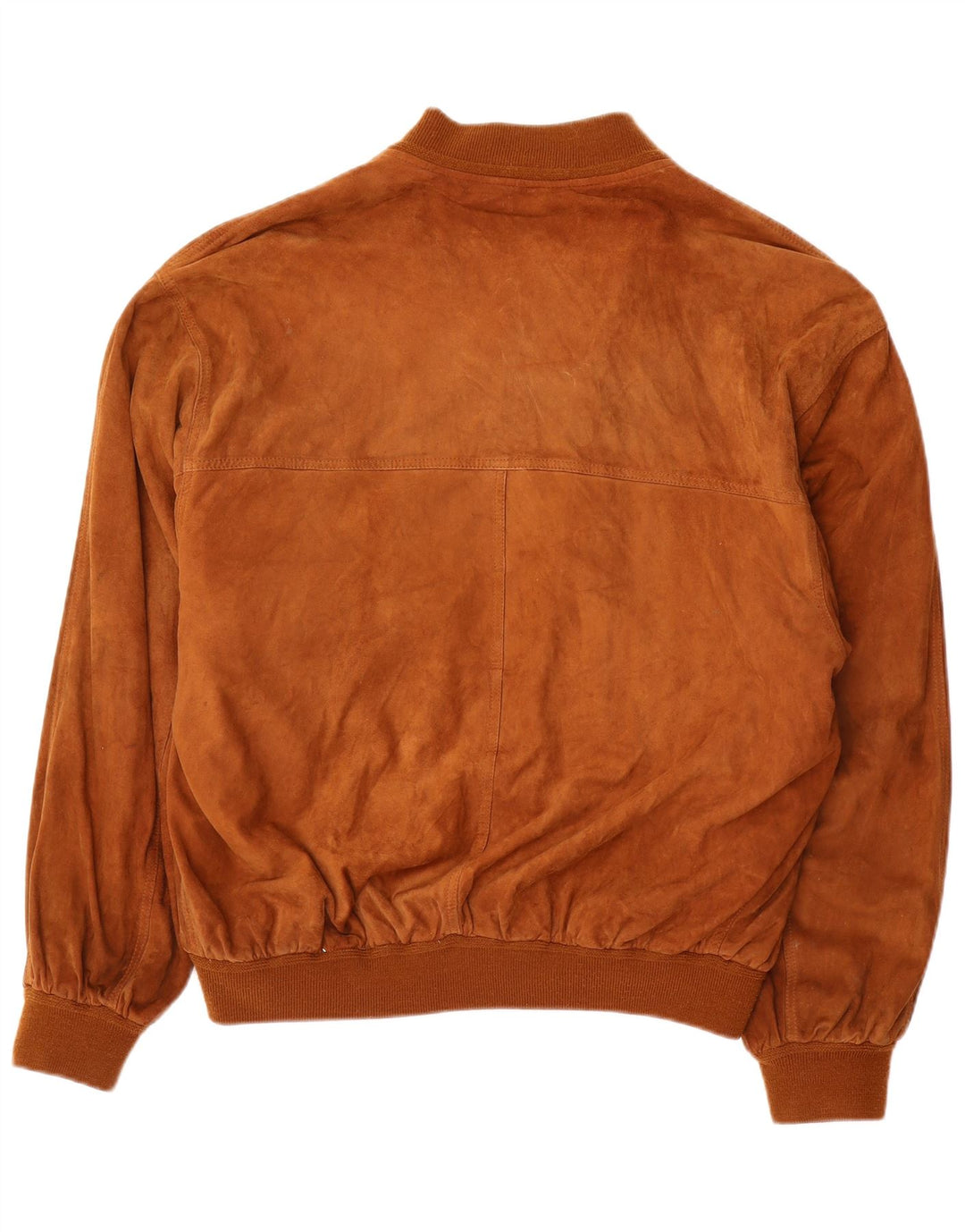 vintage Mens Suede Bomber Jacket EU 52 XL Cuir Marron