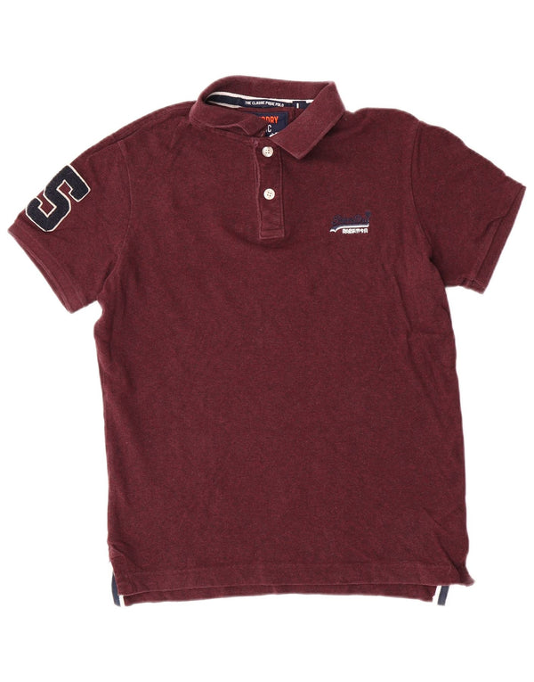 Superdry Polo Slim Fit à Manches Courtes Homme Grand Coton Bordeaux