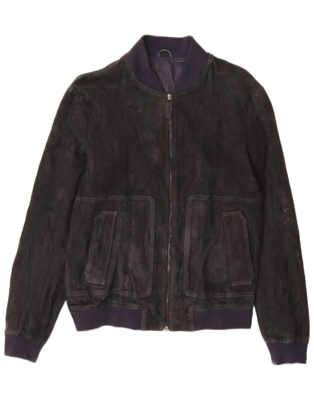 Jeckerson Veste bomber en daim pour femme UK 18 XL Bleu marine
