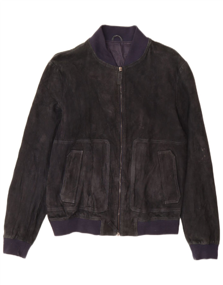 Jeckerson Veste bomber en daim pour femme UK 18 XL Bleu marine
