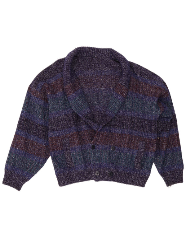 vintage Mens Cardigan Sweater IT 52 Grande laine mouchetée multicolore