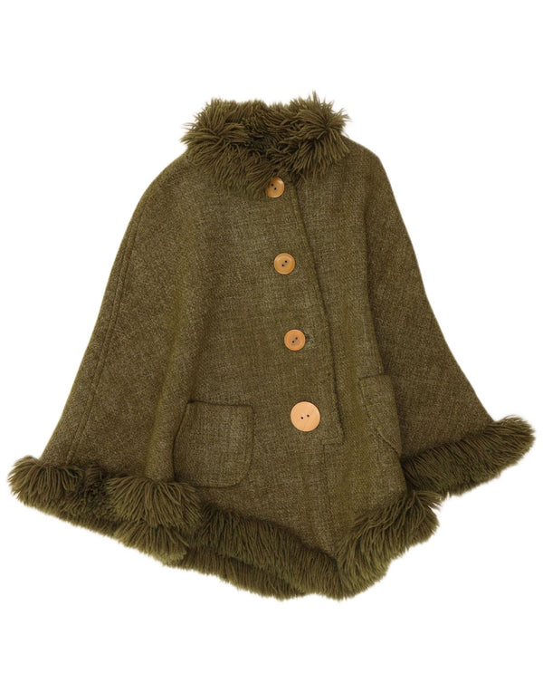 Manteau Poncho Femme Vintage Taille Unique Kaki