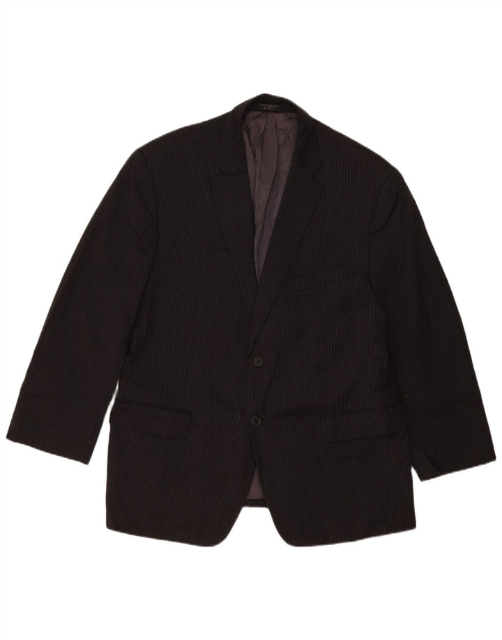Tommy Hilfiger Veste blazer à 2 boutons pour homme UK 40 Grande laine à fines rayures noires
