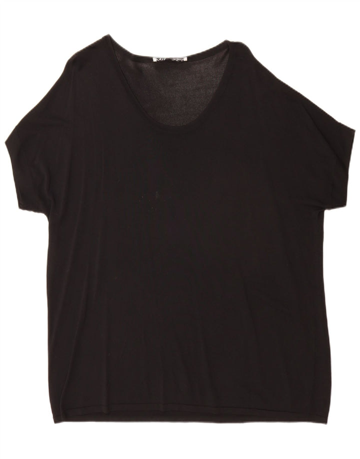 Zara T-shirt surdimensionné pour femme UK 16 Large Noir