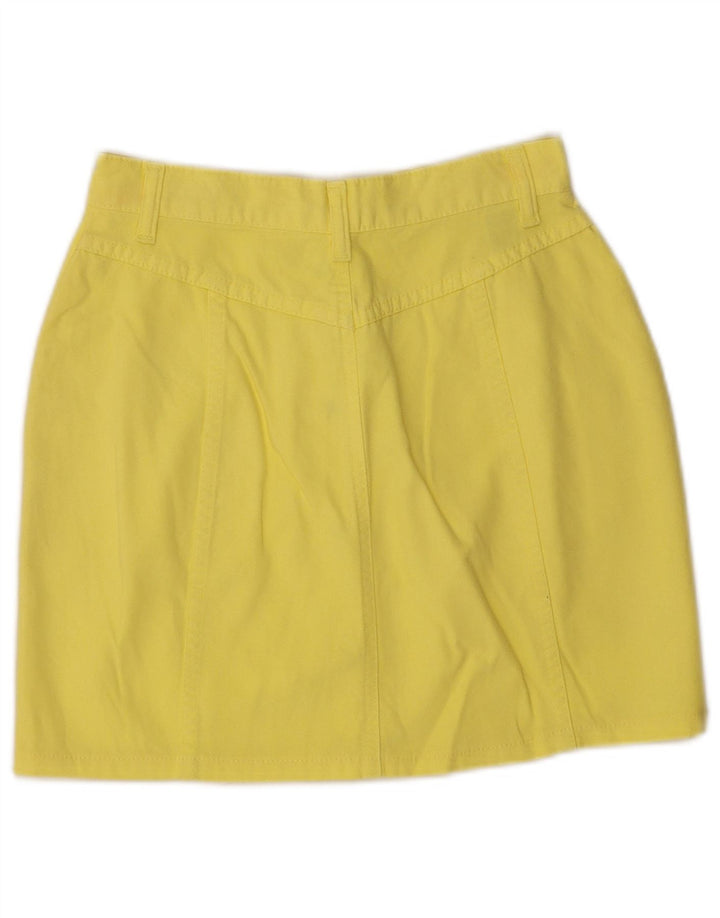 Benetton Mini-jupe Femme IT 40 Small W26 Coton Jaune