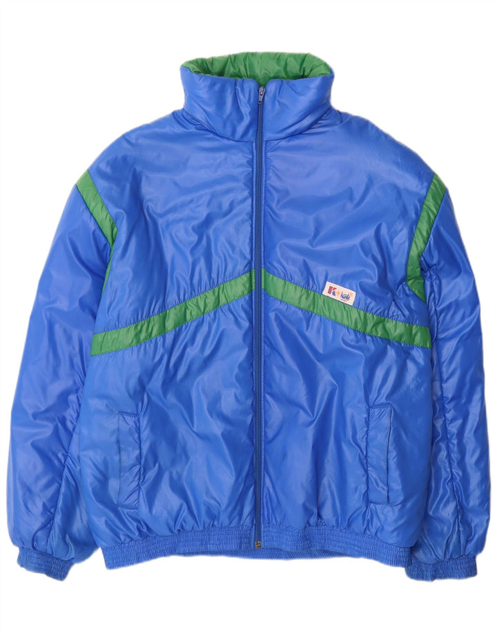 Veste matelassée homme vintage IT 52 XL Bleu Colourblock Polyamide