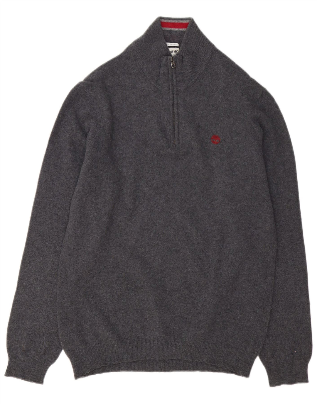 Timberland Pull à col zippé pour homme en laine mérinos grise