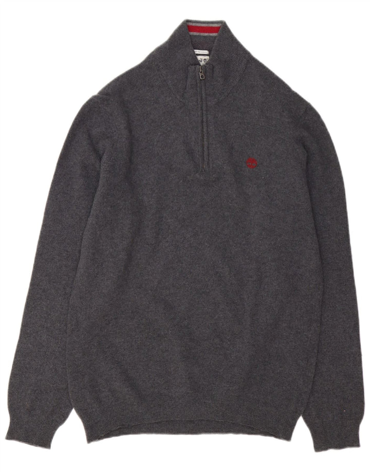 Timberland Pull à col zippé pour homme en laine mérinos grise