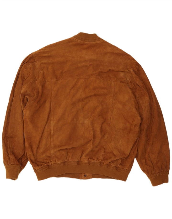 Jolly Veste Bomber en Daim pour Homme IT 58 4XL Cuir Marron