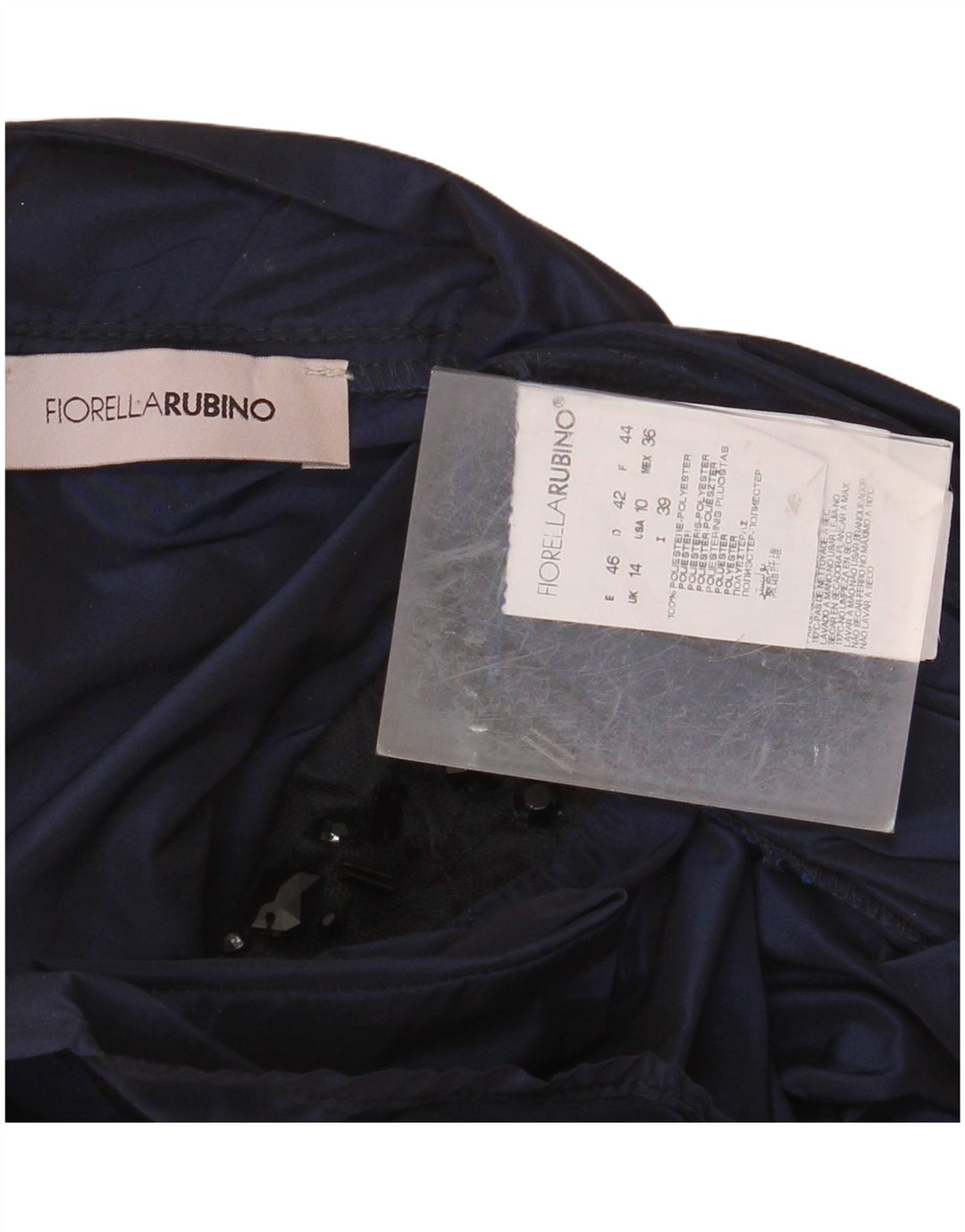 FIORELLA RUBINO Robe droite pour femme UK 14 Large Bleu Marine Polyester