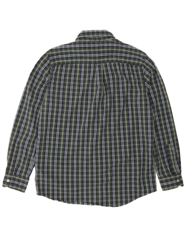 Chaps Chemise Homme Easy Care Coton à Carreaux Vert Moyen