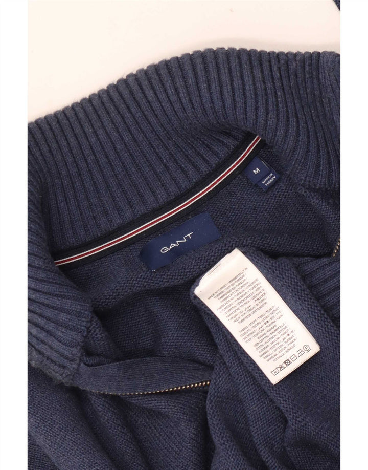 Gant Pull Col Zippé Homme Bleu Marine Moyen Coton