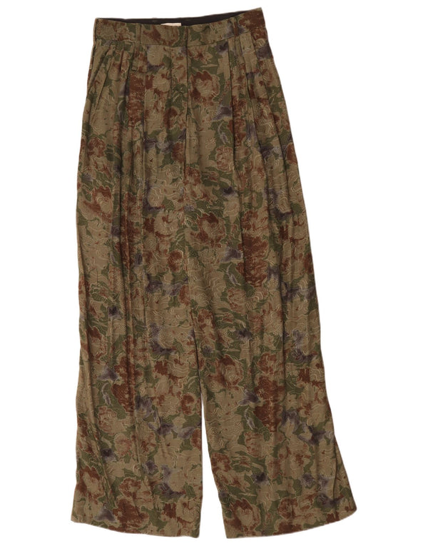 Jigsaw Pantalon décontracté taille haute pour femme UK 8 Small W28 L30 Vert Floral