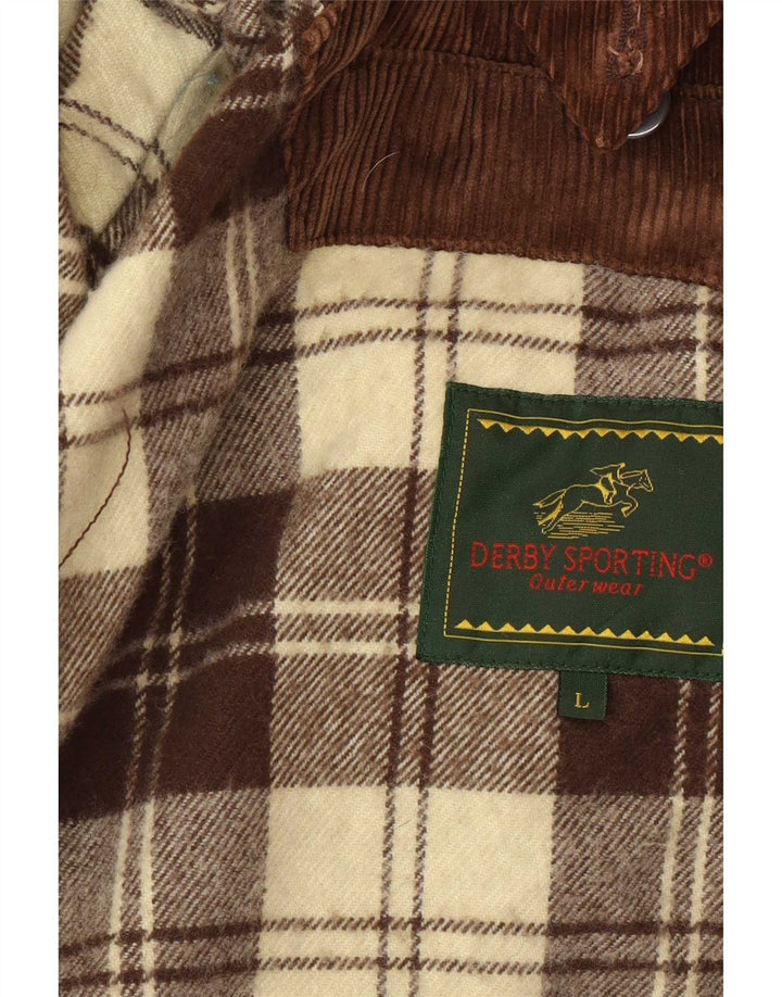 Derby Veste en coton ciré pour homme UK 40 Large Marron